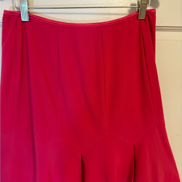 Cach’e Hot Pink Silky Skirt Sz Lg - Picture 5 of 10